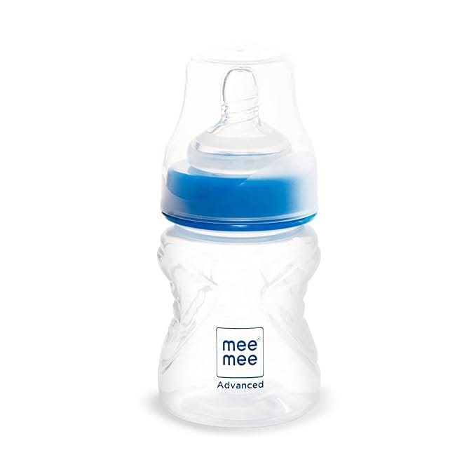 Mee Mee Milk Safe Feeding Bottle Wide Mouth (White, 150ml)