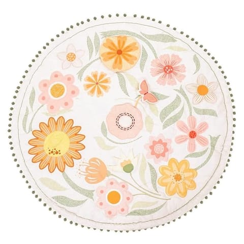 haus & kinder Baby Playgym For Babies | Activity Play Gym Mat | Foldable And Durable Cotton Play Mat | Baby Crawling Mats For Floor For 0 To 24 Months (Floral Garden), 1 Count, Multicolor
