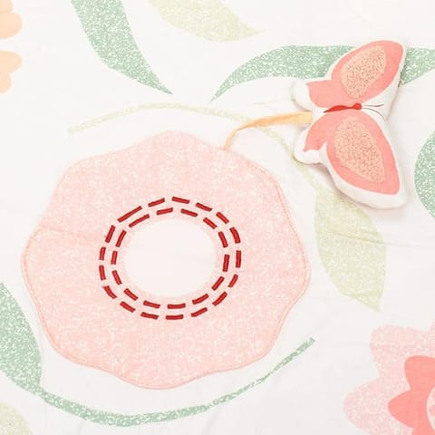 haus & kinder Baby Playgym For Babies | Activity Play Gym Mat | Foldable And Durable Cotton Play Mat | Baby Crawling Mats For Floor For 0 To 24 Months (Floral Garden), 1 Count, Multicolor