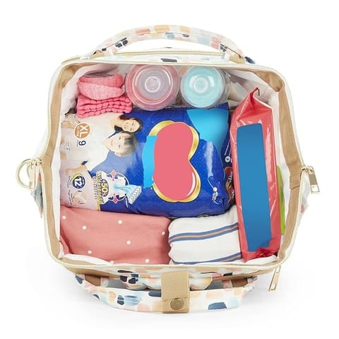 Haus And Kinder Diaper Bag - Pack of 1 | Art On Canvas Diaper Bag | Diaper Bag For New Born Baby | Diaper Bags For Mom For Travel | Diaper Bags For Mom