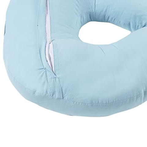 haus & kinder Newborn Nursing Feeding Pillow, Breastfeeding Pillows with Removable Cover, Infant Support for Baby and Mom Cradle 0-24 Months (Vitamin Sea, Cotton Poplin, Multicolor)