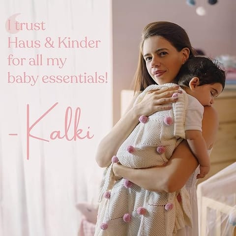 Haus and Kinder 3 in 1 Baby Sleeping Bag and Carry Nest | Cotton Bedding Set for Infants and New Born Baby | Portable and Travel Friendly | 0-6 Months (Be-Leaf in Yourself)