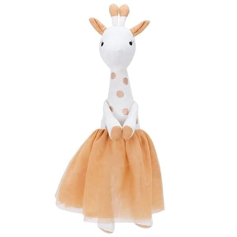 haus & kinder Cotton Bella Giraffe Plush Rag Doll For Boys&Girls,Sleeping Cuddle Baby Soft Doll,White Orange (Pack Of 1)
