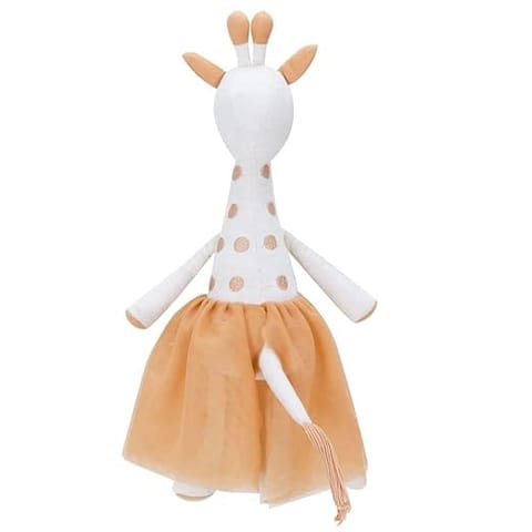 haus & kinder Cotton Bella Giraffe Plush Rag Doll For Boys&Girls,Sleeping Cuddle Baby Soft Doll,White Orange (Pack Of 1)