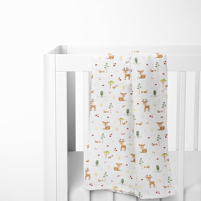 haus & kinder Muslin Swaddles For New Born Pack Of 3 Citrus Groove Collection 100% Cotton | Muslin Baby Swaddle Wrap For New Born | Size 100 Cm By 100 Cm(Pineapple, Woodland, Ditsy Bloom), Multicolor