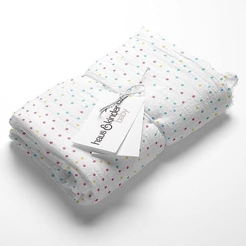 haus & kinder Eleflora Collection 100% Cotton Muslin Baby Swaddles Wrap for Newborn Baby, Size 100cm x 100cm, Pack of 5 (Ditsy Bloom, Floral,Dots, Elephant, Pineapple, Multicolor)