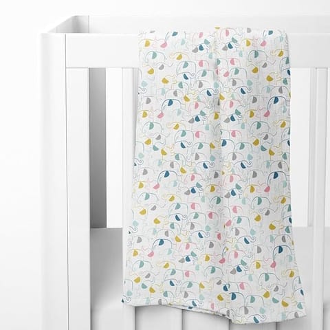 haus & kinder Eleflora Collection 100% Cotton Muslin Baby Swaddles Wrap for Newborn Baby, Size 100cm x 100cm, Pack of 5 (Ditsy Bloom, Floral,Dots, Elephant, Pineapple, Multicolor)