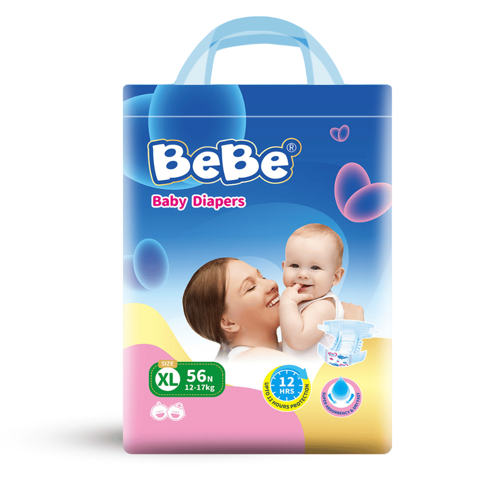 BeBe Baby Diaper (XL) Pack of 56 (12-17 Kg)