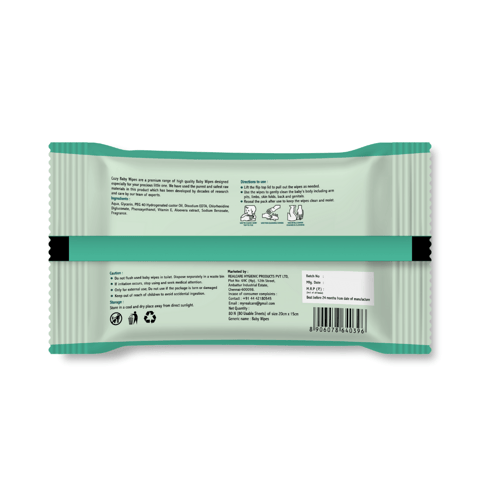Cozy Baby Wipes, Green Alcohol free, soft and strong, aloe vera and lime extract, vitamin E, Extra softness, baby sensitive, alcohol free, 15 cm x 20 cm(80Pcs)