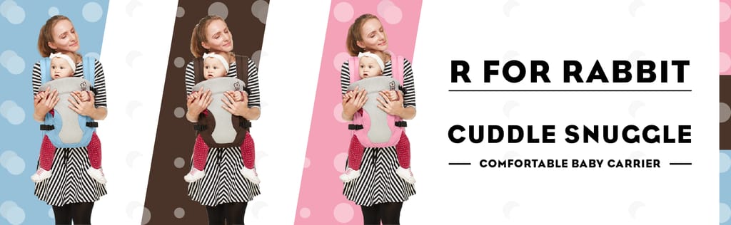 R for Rabbit New Cuddle Snuggle Carriers Cum Kangaroo Bag, Front / Back Baby Carrier Position, Foldable Head Blue