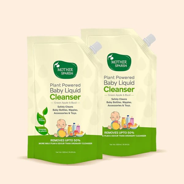 MOTHER SPARSH Plant Powered Natural Liquid Cleanser - Refill Pack (2 x 500ML)