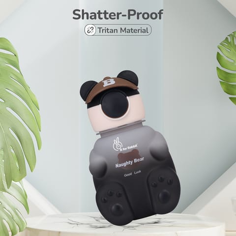 R for Rabbit Tritan Bear Baby Straw Sipper Bottle Black