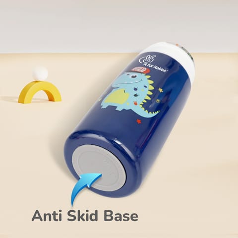 R for Rabbit Steebo Safari Stainless Steel Sipper Bottle For Kids Blue Dino
