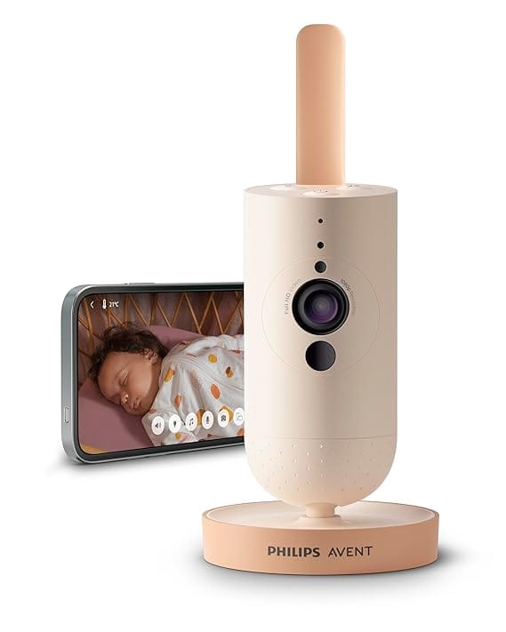Philips Avent Connected Baby Monitoring Camera | Monitor and Talk to your Baby | Soothing Sounds Button and Temperature Sensor | SCY641/00