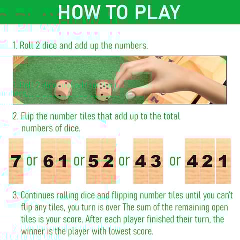 Clapjoy Shut The Box Dice Game for kids of age 5 years and Above