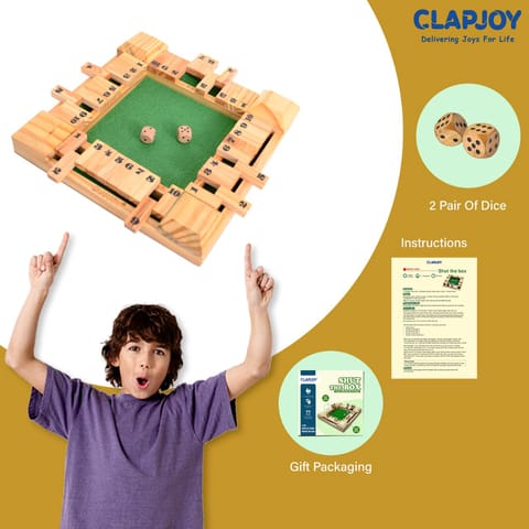 Clapjoy Shut The Box Dice Game for kids of age 5 years and Above