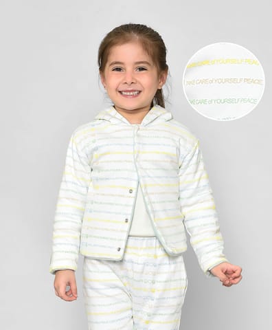 Mi Arcus Peanuts Printed and Solid Reversible Jacket for Kids