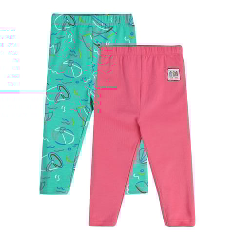 MINI KLUB NEW BORN AND BABY GIRLS GREEN/PINK LEGGING