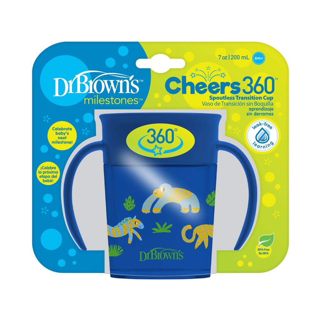 Dr. Brown's Smooth Wall Cheers360 Cup w/Handles, 7 oz/200mL