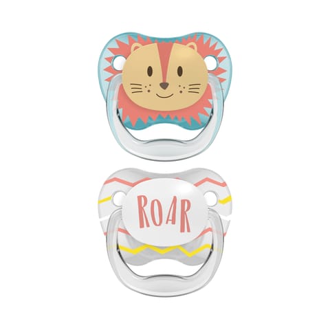 Dr. Brown's Prevent Printed Shield Soother - Stage 1, Pack of 2, Teak & Gray, Birth+ to 6M