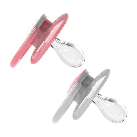 Dr. Brown's Advantage Glow in The Dark 2 Piece Stage 2 Pacifier (Pack of 2, Pink)