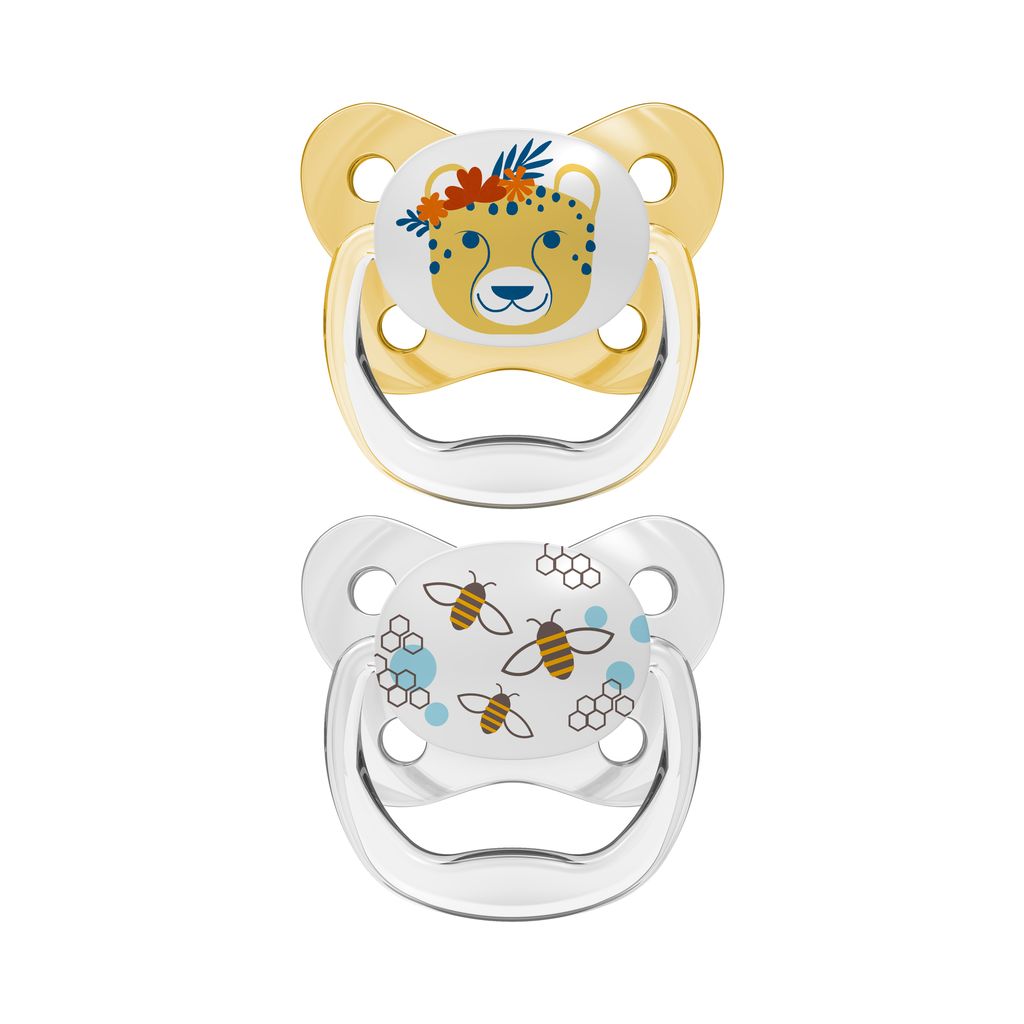 Dr. Brown's PreVent BUTTERFLY SHIELD Soother - Stage 2, Yellow, 2-Pack