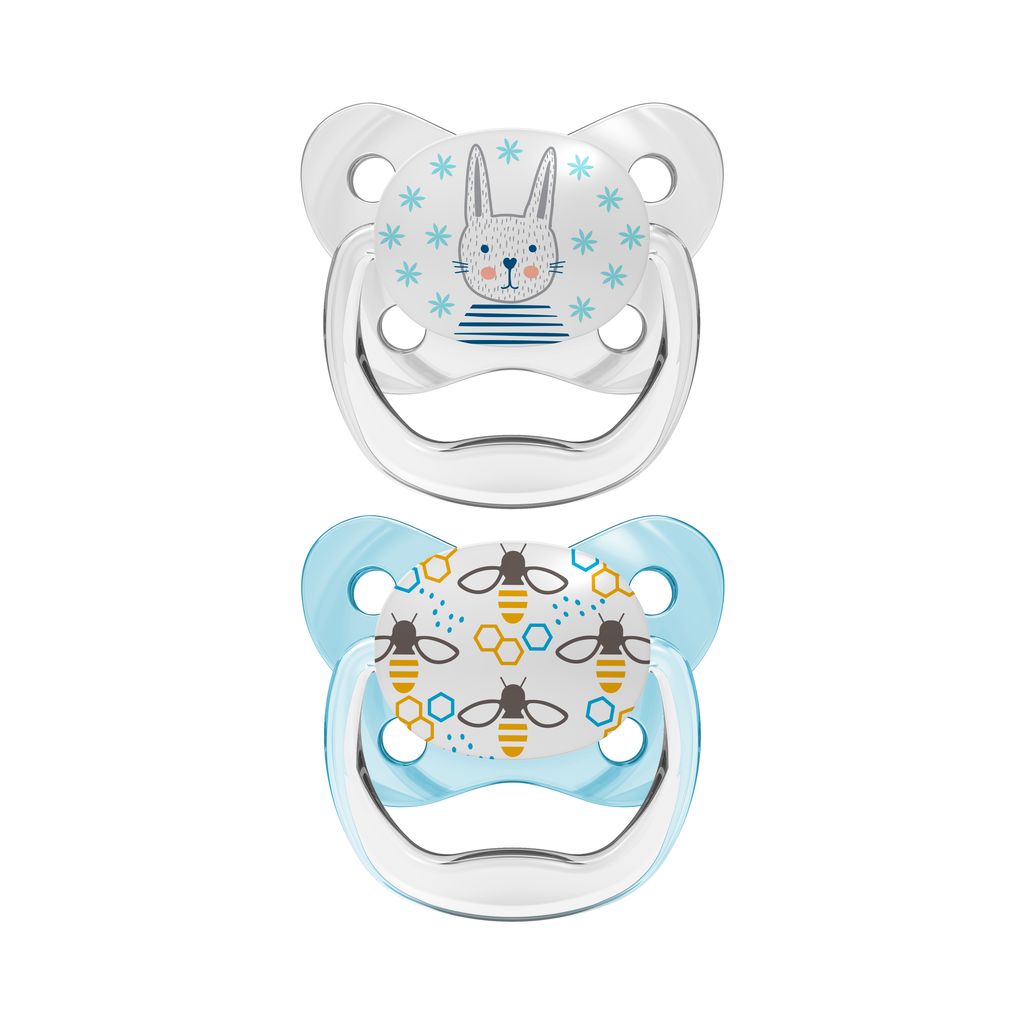 Dr. Brown's PreVent BUTTERFLY SHIELD Soother - Stage 1, Blue, 2-Pack