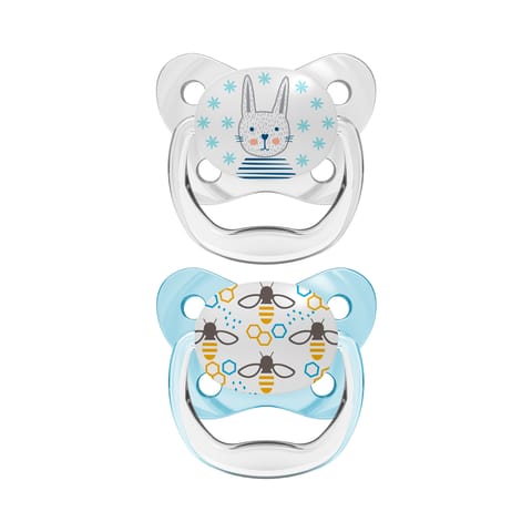 Dr. Brown's PreVent BUTTERFLY SHIELD Soother - Stage 1, Blue, 2-Pack