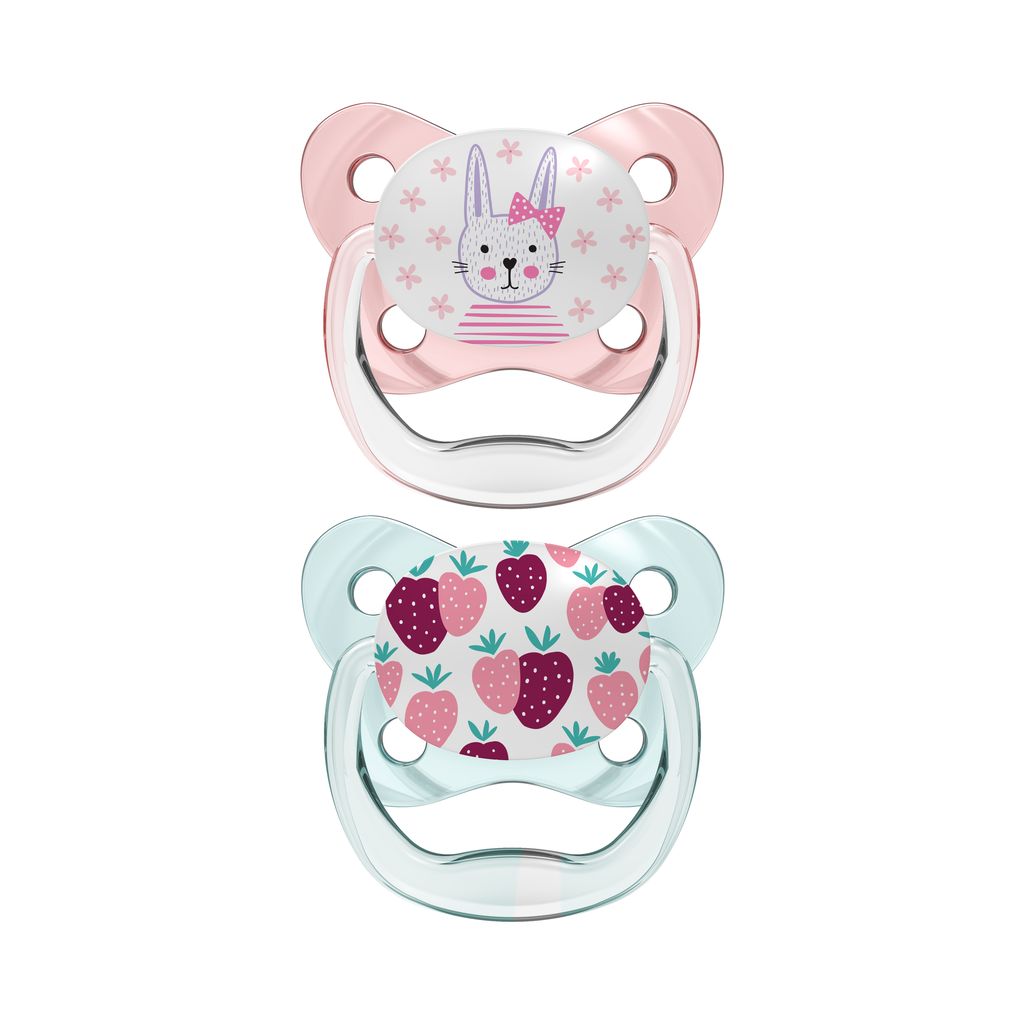 Dr. Brown's PreVent BUTTERFLY SHIELD Soother - Stage 1, Pink, 2-Pack
