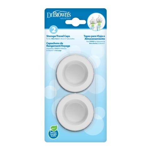 Dr. Brown's Wide Neck Bottle Storage Travel Cap (Pack of 2)