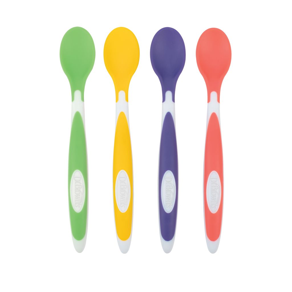 Dr. Brown's DR BROWNS Soft-Tip Spoon, Yellow/Green/Purple/Red