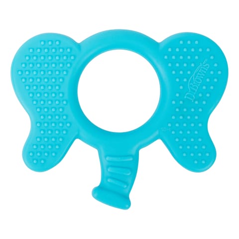 Dr. Brown's Flexees Friends Silicone Elephant Teether (Pack of 1, Blue)