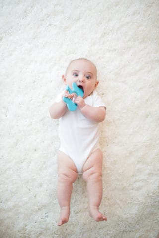Dr. Brown's Flexees Friends Silicone Elephant Teether (Pack of 1, Blue)