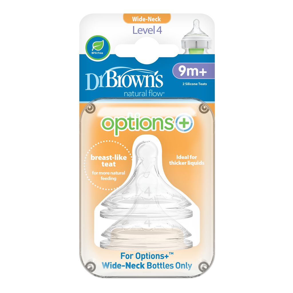 Dr. Brown's Options+ Wide-Neck Baby Bottle Nipple (Level 4)