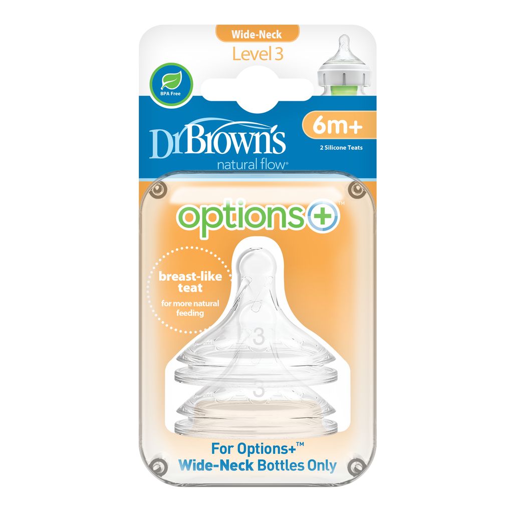 Dr. Brown's Options+ Wide-Neck Baby Bottle Nipple (Level 3)