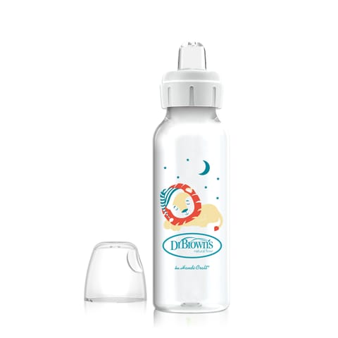 Dr. Brown's Options+ Sippy Spout Baby Bottle, 8 Ounce, Lion