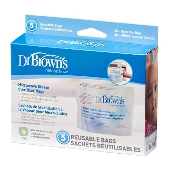Dr. Brown's Microwave Steam Sterilizer Bags, 5 Count