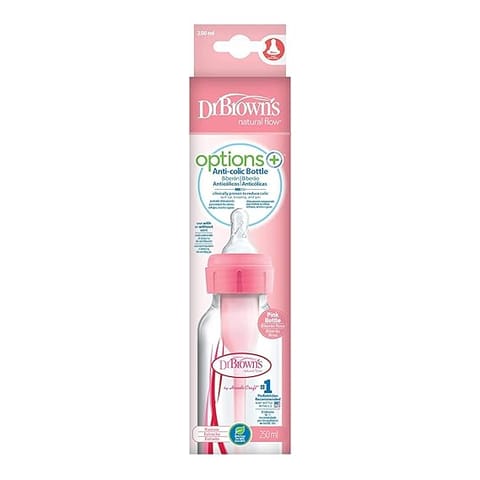 Dr. Brown's Narrow Neck Options Pink Bottle (250 Ml, Pack of 1, Pink)