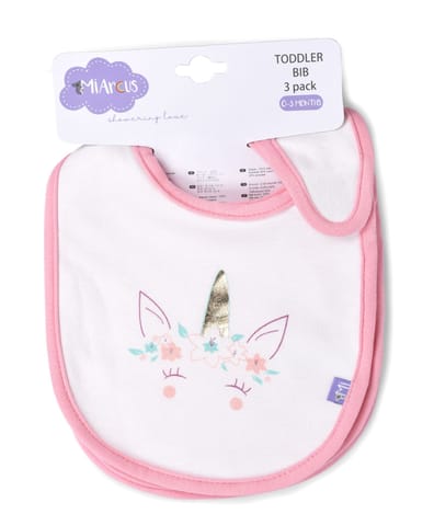 Mi Arcus Cotton Printed Feeding Bib Pack Of 3  for 0-3 Months Kids Newborn