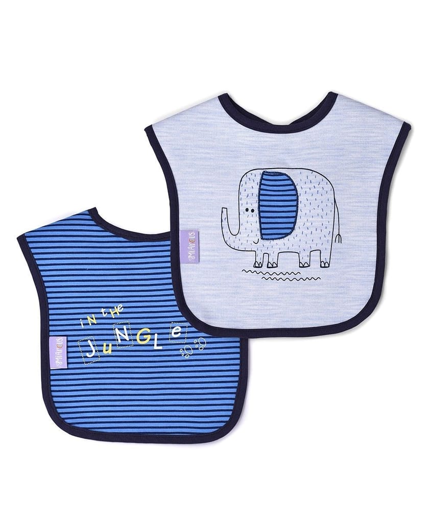 Mi Arcus Cotton Printed Feeding and Weaning Bib for 3-6 Months Kids Newborn Pack of 2