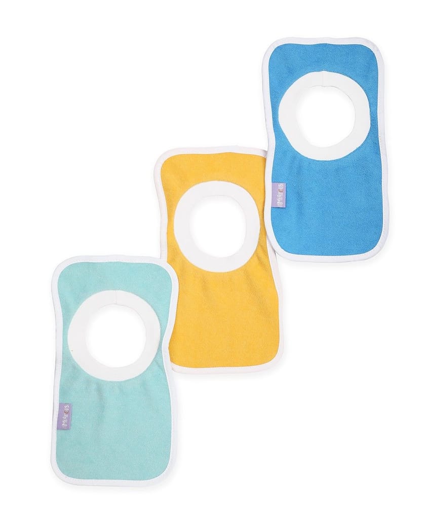Mi Arcus Cotton Solid Pullover Feeding Bib for 0-3 Months Kids Newborn Pack of 3