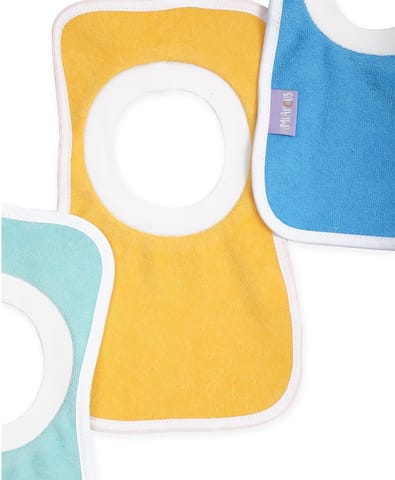 Mi Arcus Cotton Solid Pullover Feeding Bib for 0-3 Months Kids Newborn Pack of 3