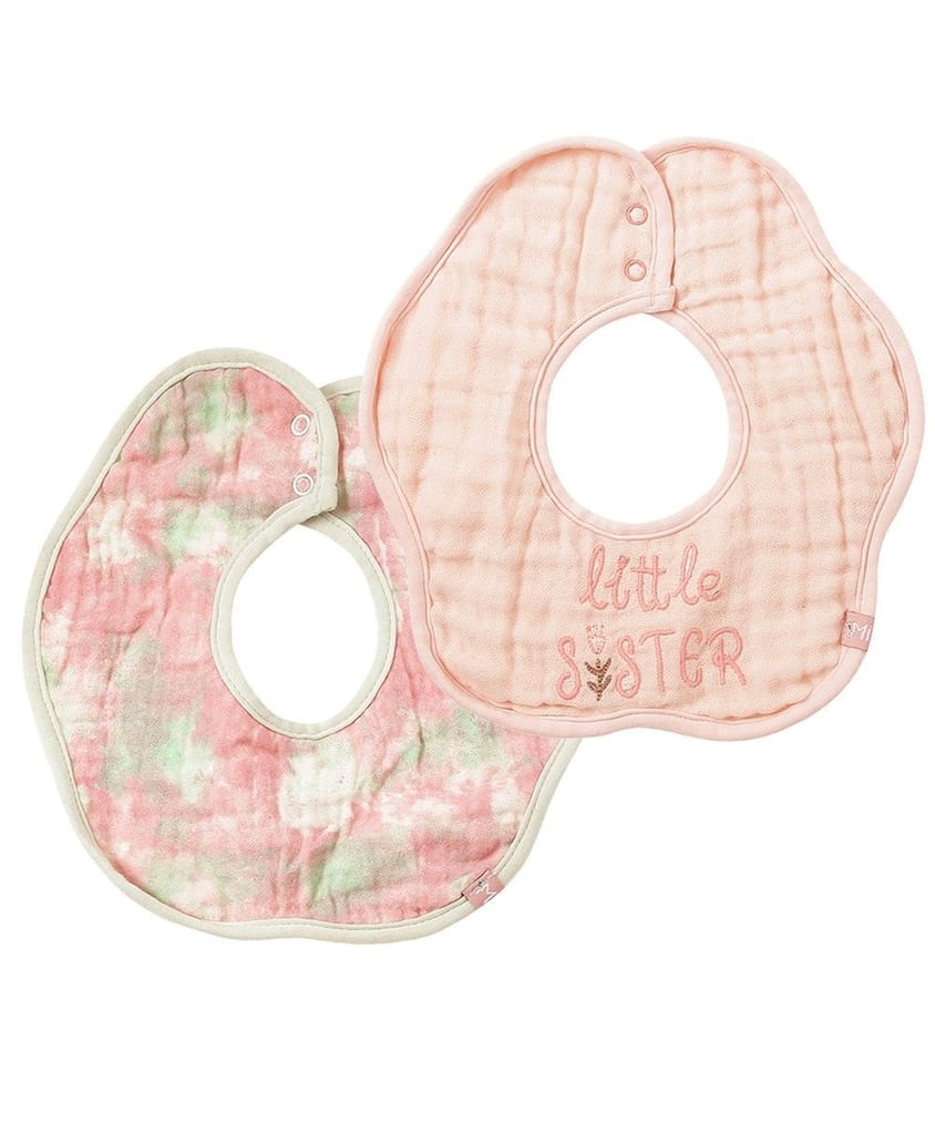 Mi Arcus Cotton Floral Printed Feeding Bib for 0-3 Months Kids Newborn Pack of 2
