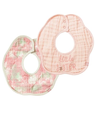 Mi Arcus Cotton Floral Printed Feeding Bib for 0-3 Months Kids Newborn Pack of 2
