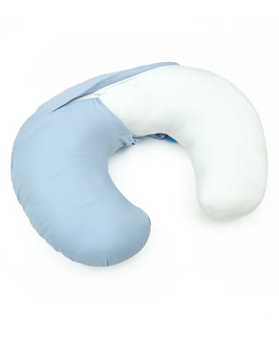 Mi Arcus Burpy Breast and Bottle Feeding Pillow for New Born Babies C Shape Sky Color