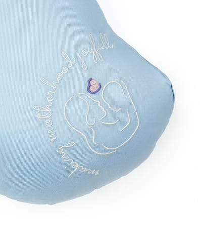 Mi Arcus Burpy Breast and Bottle Feeding Pillow for New Born Babies C Shape Sky Color