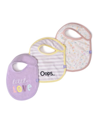 Mi Arcus Cotton Printed Feeding Bib Set for Kids Newborn Pack of 3