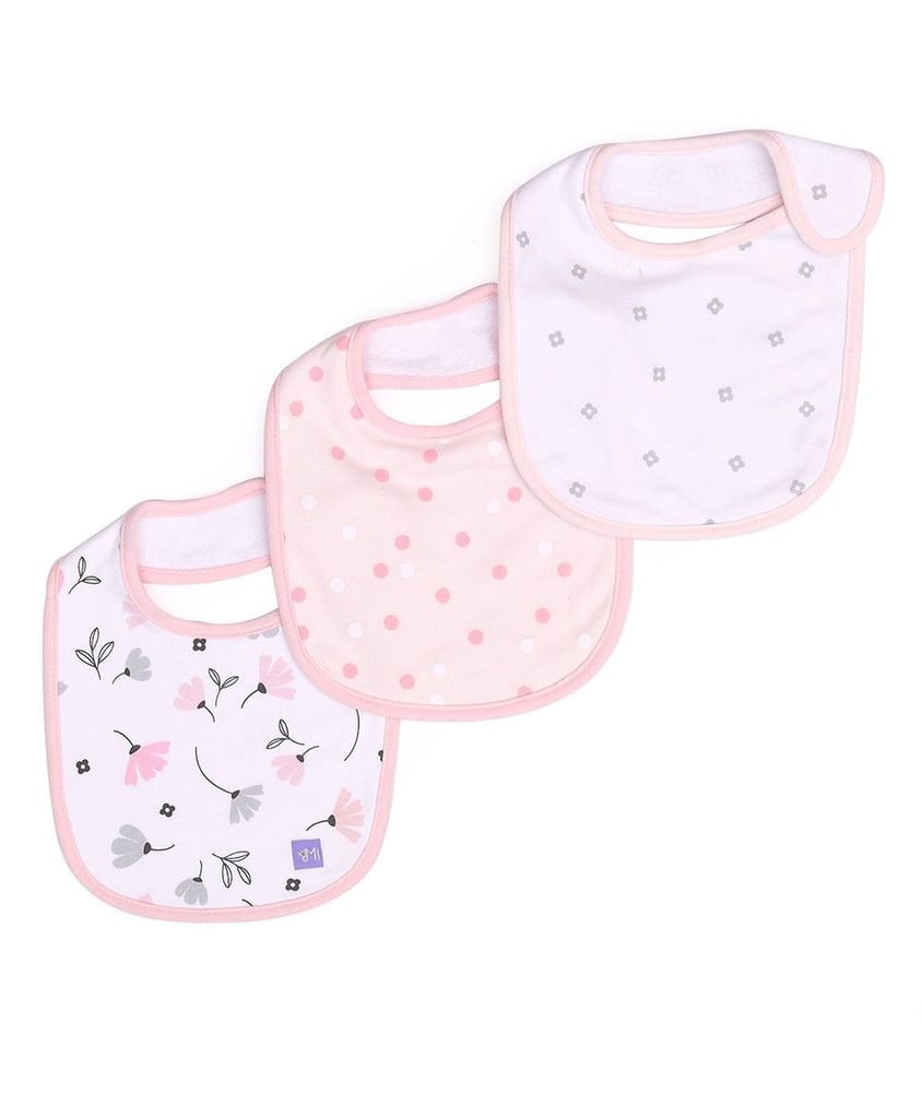 Mi Arcus Cotton Printed Feeding Bib Set for Kids Newborn Pack of 3