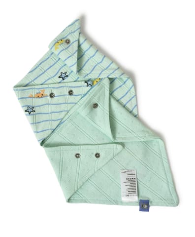Mi Arcus Cotton Printed Triangle Feeding Bib for Kids Newborn Pack of 2 for 0-3 Months