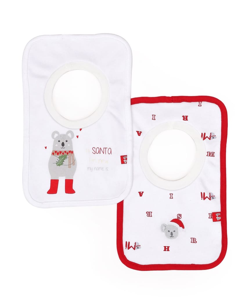 Mi Arcus Cotton Printed Feeding and Weaning Bib Set for 3-6 Months Comfortable for Kids Newborn Pack of 2 Feeding